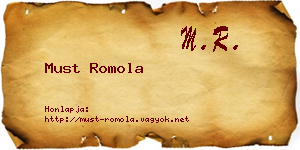 Must Romola névjegykártya